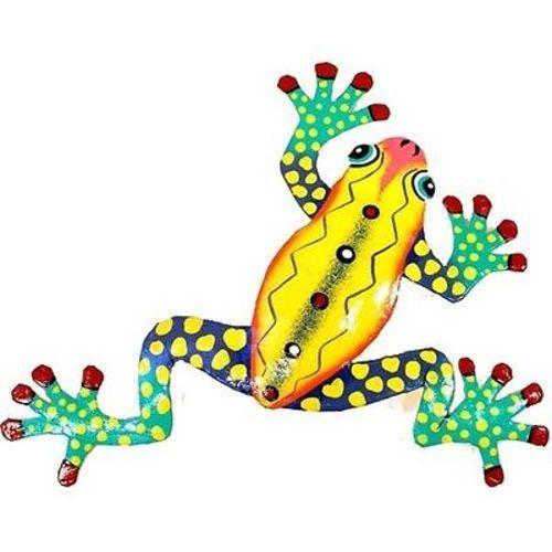 Ten Inch Metal Yellow Frog - Caribbean Craft