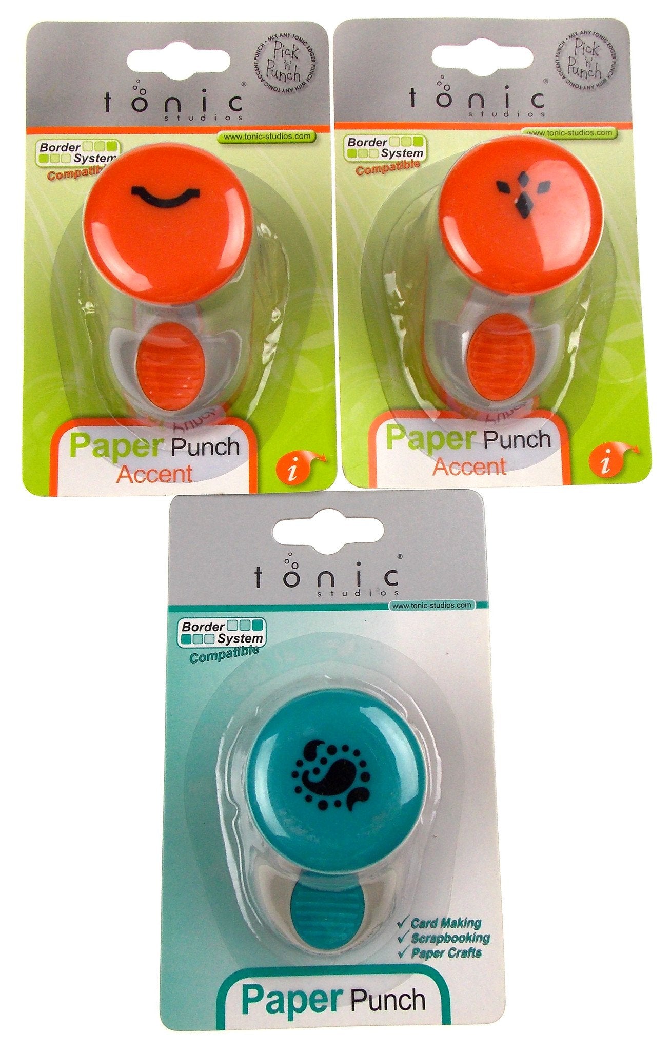 Paper Punches Diamonds Paisley Smile Accent Medium Craft Set of 3 Tonic Studios