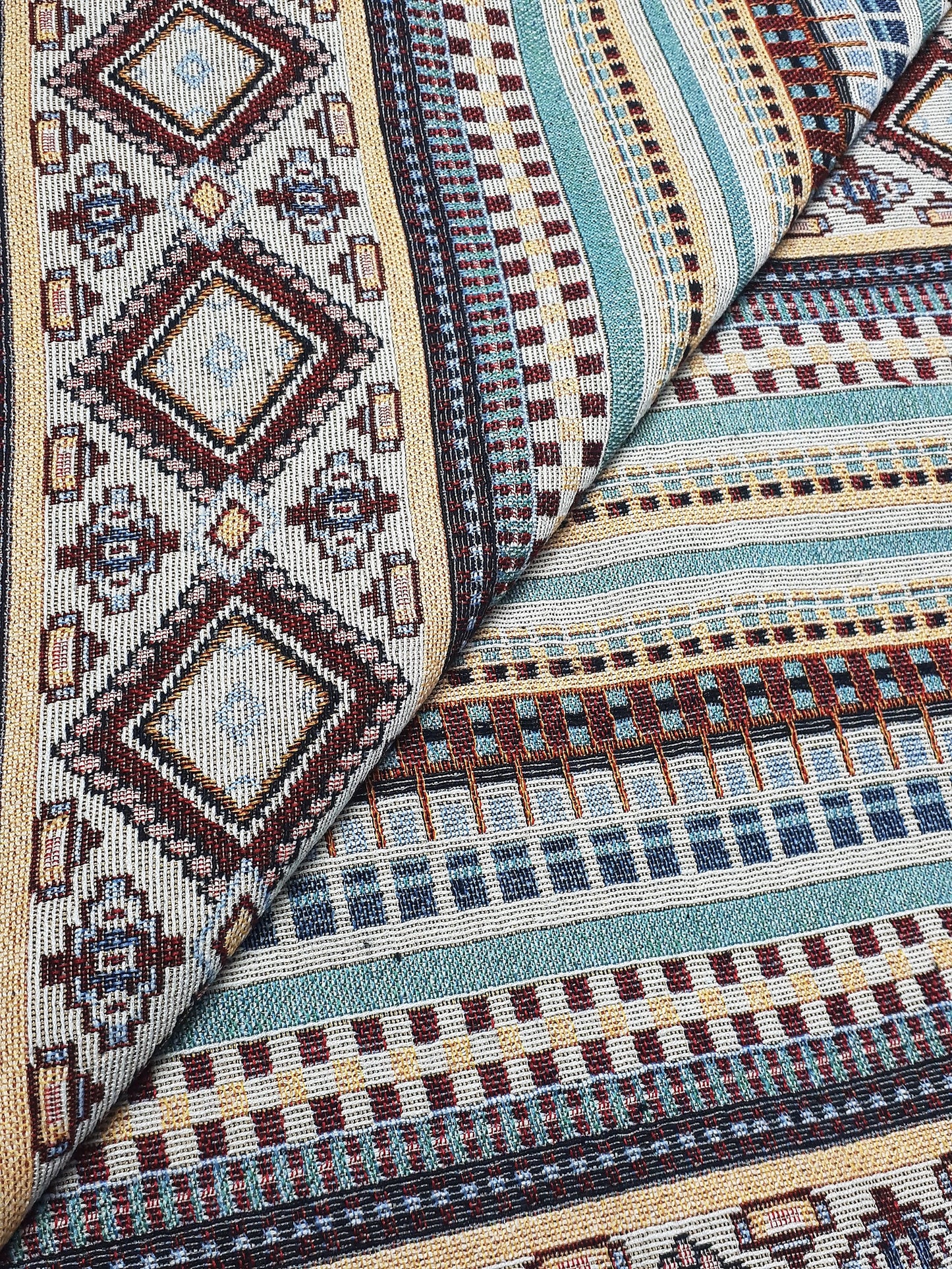 Thai Woven Cotton Fabric Tribal Fabric Native Fabric Ethnic fabric Aztec fabric Craft Supplies Woven Textile 1/2 yard (WF282)