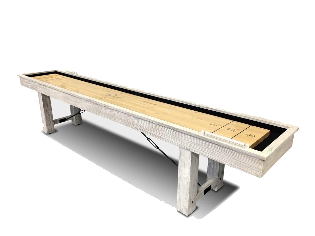 Playcraft 9' Montauk Shuffleboard Table in Weathered Whitewash