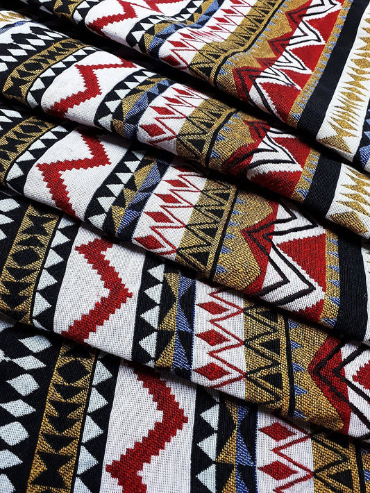 Woven Fabric Tribal Fabric Native Fabric by the yard Ethnic fabric Aztec fabric Craft Supplies Woven Textile 1/2 yard (WFF200)