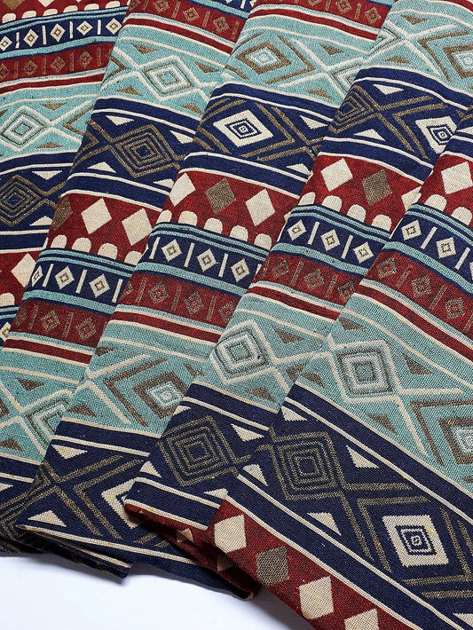 Woven Fabric Tribal Fabric Native Fabric by the yard Ethnic fabric Aztec fabric Craft Supplies Woven Textile 1/2 yard (WFF201)