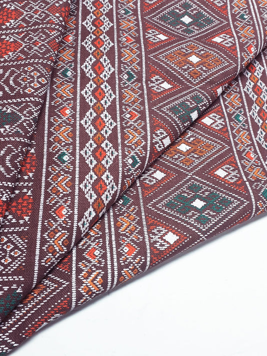 Veradacraft Thai Cotton Fabric Tribal Fabric Native Fabric Ethnic fabric Craft Supplies Hill Tribe Textile 1/2 yard Brown (TCF18)