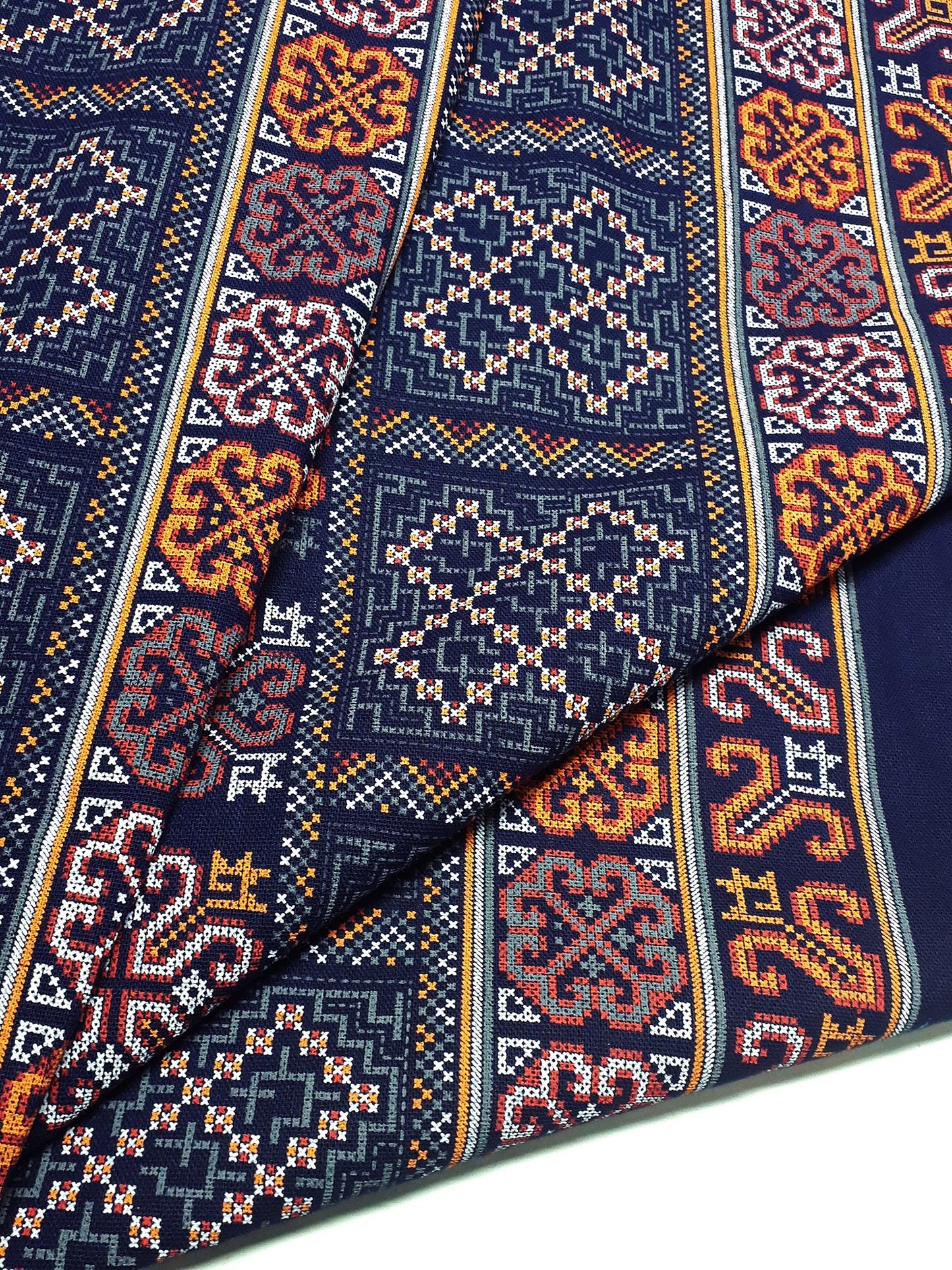 Veradacraft Thai Cotton Fabric Tribal Fabric Native Fabric Ethnic fabric Craft Supplies Hill Tribe Textile 1/2 yard Navy Blue (TCF19)