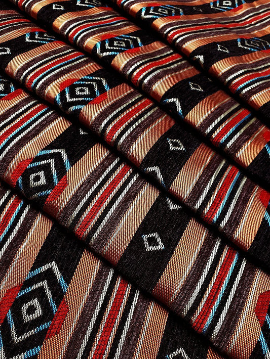 Woven Fabric Tribal Fabric Native Fabric by the yard Ethnic fabric Aztec fabric Craft Supplies Woven Textile 1/2 yard (WFF202)