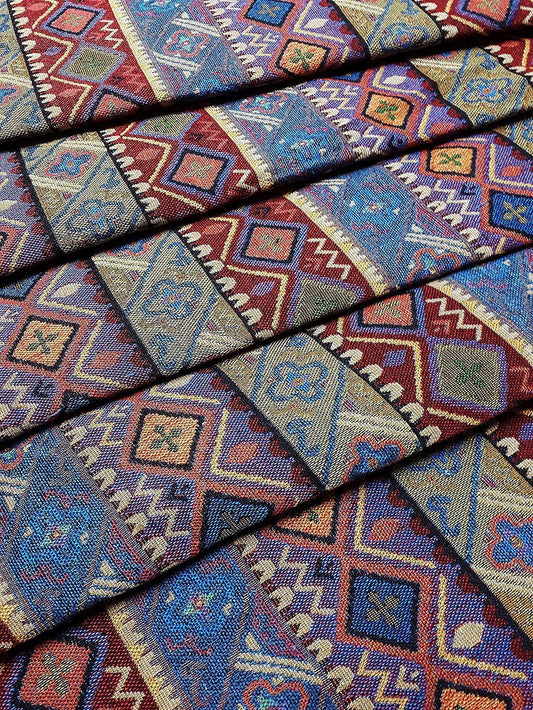 Woven Fabric Tribal Fabric Native Fabric by the yard Ethnic fabric Aztec fabric Craft Supplies Woven Textile 1/2 yard (WFF214)