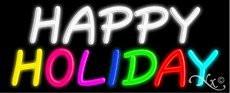 Happy Holiday Handcrafted Real GlassTube Neon Sign