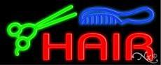 Hair Scissor Comb Handcrafted Real GlassTube Neon Sign