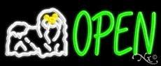Grooming Open Handcrafted Real GlassTube Neon Sign
