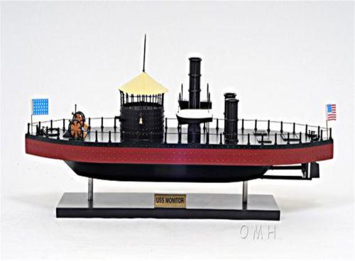 USS MONITOR HANDCRAFTED WOODEN MODEL SHIP