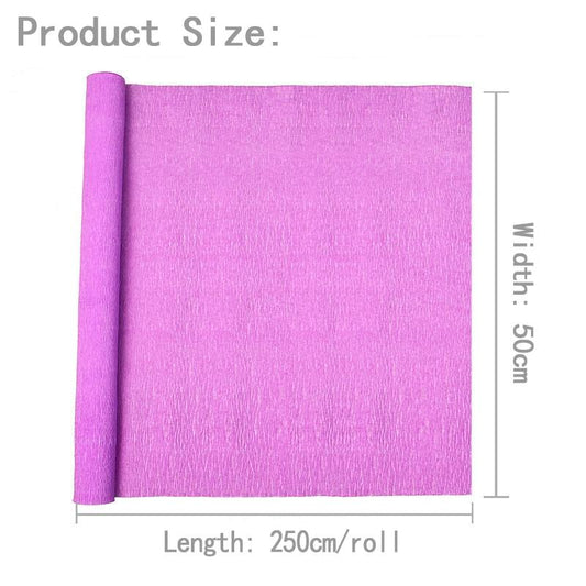 Origami  - 250*50CM Colored Crepe Paper Roll Origami Crinkled Crepe Paper Craft DIY Flowers Decoration Gift Wrapping Paper Craft