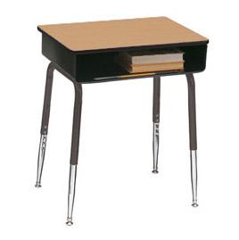 Scholar Craft SC2900FBBK Adjustable Height Laminate Open Front Desk with Metal Box 18 x 24 Set of Two - Quick Ship