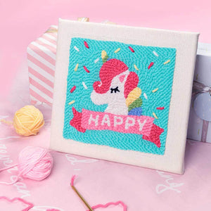 Happy Candy DIY Rug Hooking Punch Needle Embroidery Hand Craft