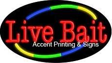 Live Bait Flashing Handcrafted Real GlassTube Neon Sign