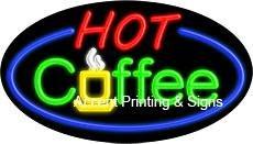 Hot Coffee Flashing Handcrafted Real GlassTube Neon Sign