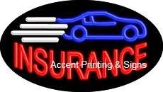 Insurance Flashing Handcrafted Real GlassTube Neon Sign