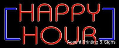 Happy Hour Handcrafted Real GlassTube Neon Sign