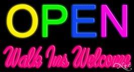 Open Walk Ins Welcome Handcrafted Real GlassTube Neon Sign