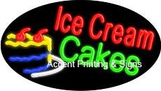 Ice Cream Cakes Flashing Handcrafted Real GlassTube Neon Sign