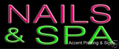 Nails & Spa Handcrafted Real GlassTube Neon Sign
