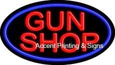 Gun Shop Flashing Handcrafted Real GlassTube Neon Sign