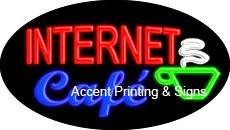 Internet Cafe Flashing Handcrafted Real GlassTube Neon Sign