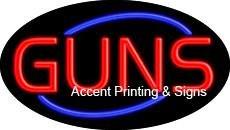 Guns Flashing Handcrafted Real GlassTube Neon Sign