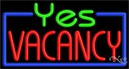 No/Yes Vacancy Handcrafted Real GlassTube Neon Sign