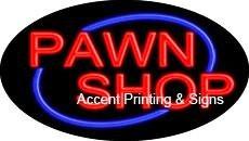 Pawn Shop Flashing Handcrafted Real GlassTube Neon Sign