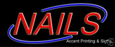 Nails Swirl Handcrafted High Impact Energy Efficient Real GlassTube Neon Sign