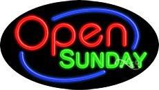 Open Sunday Flashing Handcrafted Real GlassTube Neon Sign