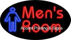 Mens Room Flashing Handcrafted Real GlassTube Neon Sign