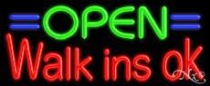 Open Walk Ins Ok Handcrafted Real GlassTube Neon Sign