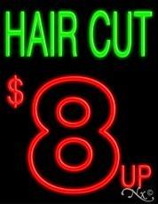 Hair Cut $8 Up Handcrafted Real GlassTube Neon Sign