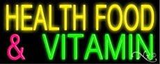 Health Food & Vitamin Handcrafted Real GlassTube Neon Sign