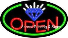 Jewelry Open Flashing Handcrafted Real GlassTube Neon Sign