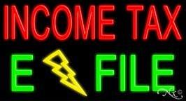 Income Tax E File Handcrafted Real GlassTube Neon Sign