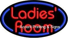 Ladies Room Flashing Handcrafted Real GlassTube Neon Sign