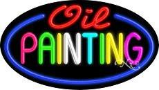 Oil Painting Flashing Handcrafted Real GlassTube Neon Sign