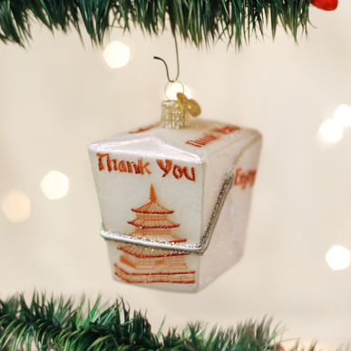 Old World Christmas Handcrafted Blown Glass Ornament - Chinese Take-out