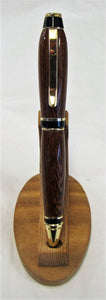 Handcrafted Panga Panga wood pen with various fittings and pen types