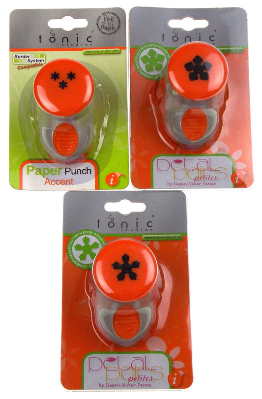 Paper Punches Petal Pairs Petite Flowers Medium Craft Cards Set 3 Tonic Studios
