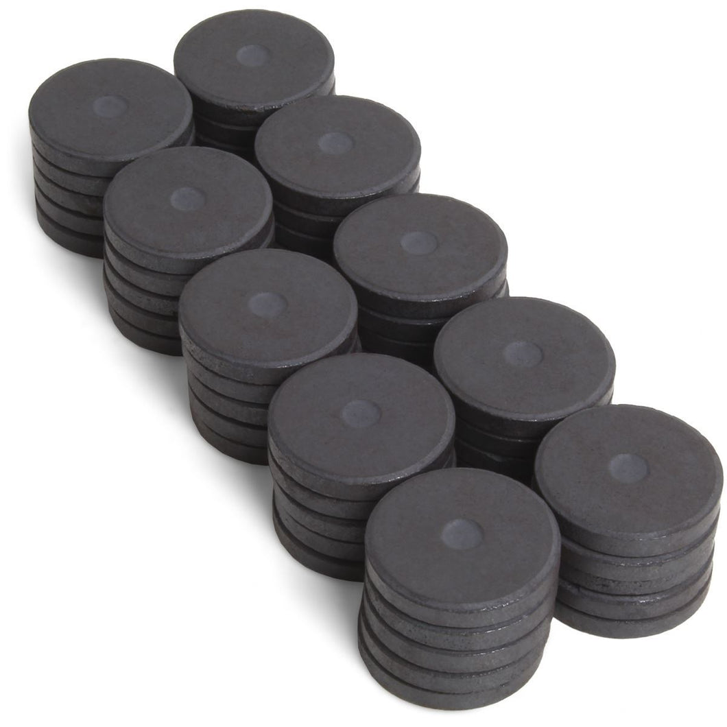 iGadgitz Home U6913 - 50 x Ferrite Magnets Disc 25mm Round Ceramic Magnets for Fridge, Craft, Kitchen, Office, DIY, Art & Craft and Much More - Black