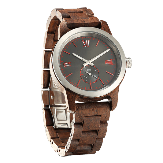 Men's Handcrafted Engraving Walnut Wood Watch -