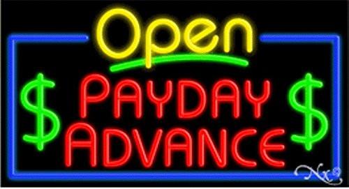 Payday Advance Open Handcrafted Energy Efficient Glasstube Neon Signs