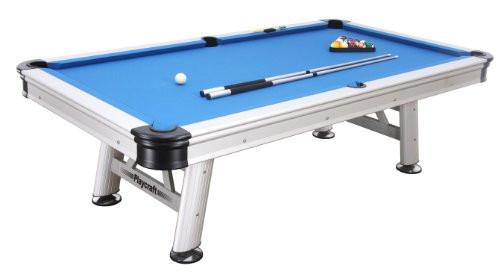 Playcraft Extera Outdoor Pool Table with Playing Equipment, Silver - 8-Feet