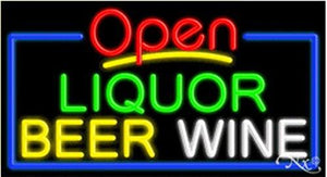 Liquor Beer Wine Open Handcrafted Energy Efficient Glasstube Neon Signs