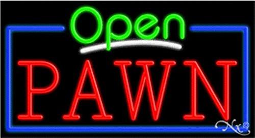 Pawn Open Handcrafted Energy Efficient Glasstube Neon Signs