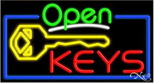 Keys Open Handcrafted Energy Efficient Glasstube Neon Signs