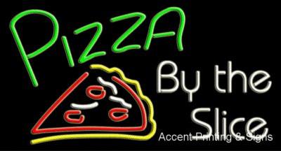 Pizza By The Slice Large Handcrafted Real GlassTube Neon Sign